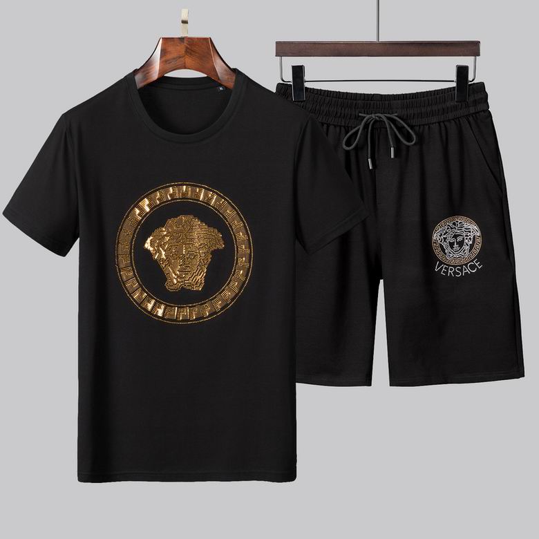 Wholesale Cheap V ersace men Short Sleeve Tracksuits for Sale