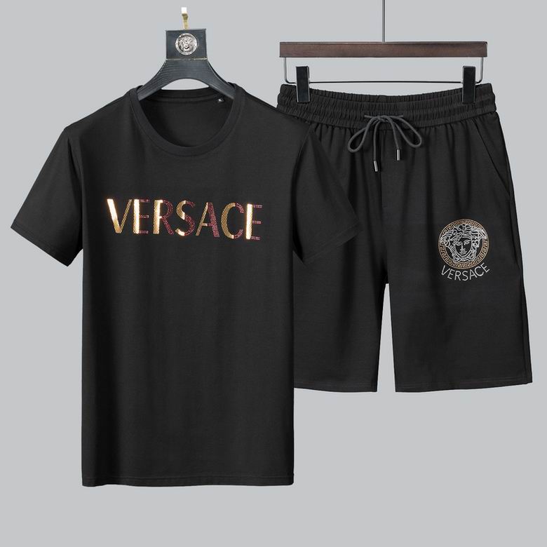 Wholesale Cheap V ersace men Short Sleeve Tracksuits for Sale