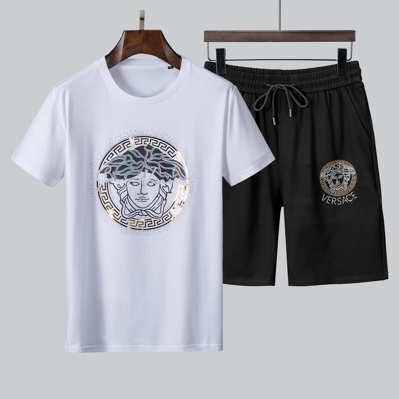 Wholesale Cheap V ersace men Short Sleeve Tracksuits for Sale