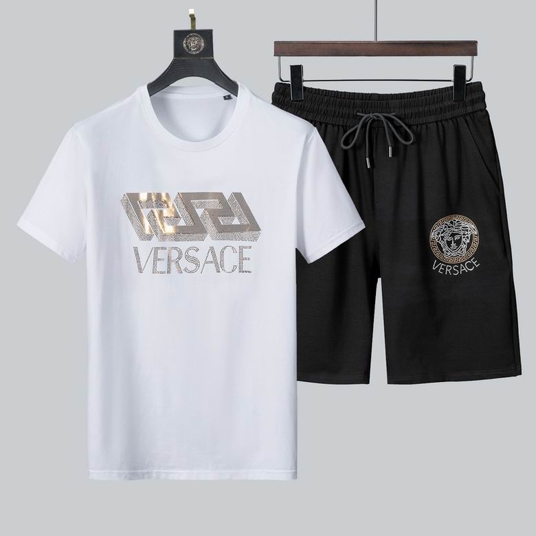 Wholesale Cheap V ersace men Short Sleeve Tracksuits for Sale