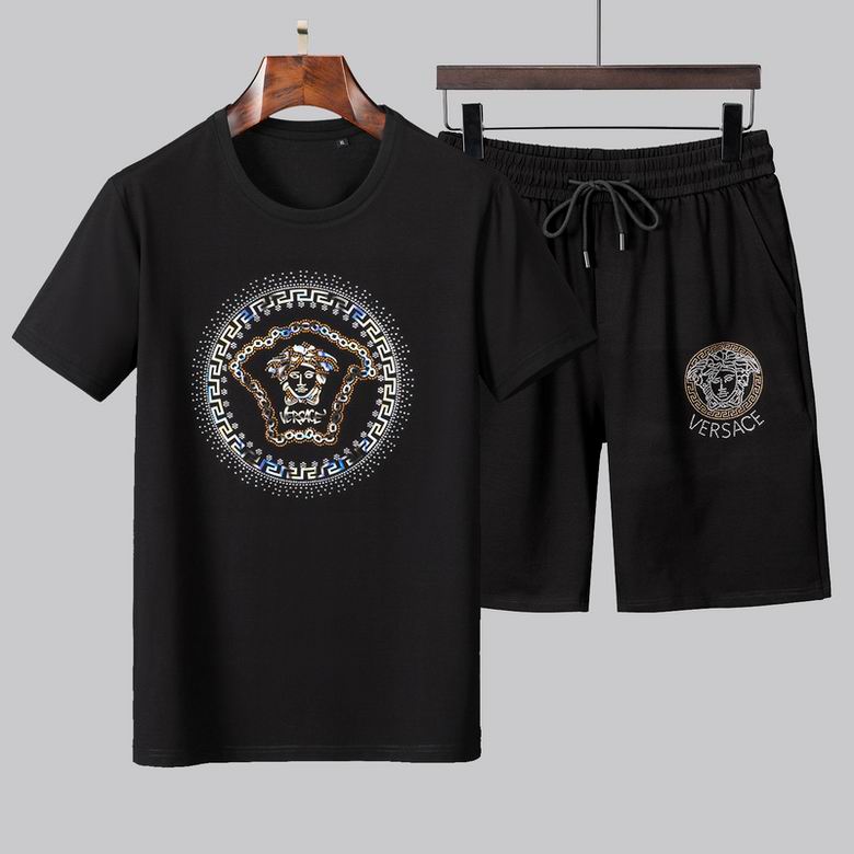 Wholesale Cheap V ersace men Short Sleeve Tracksuits for Sale