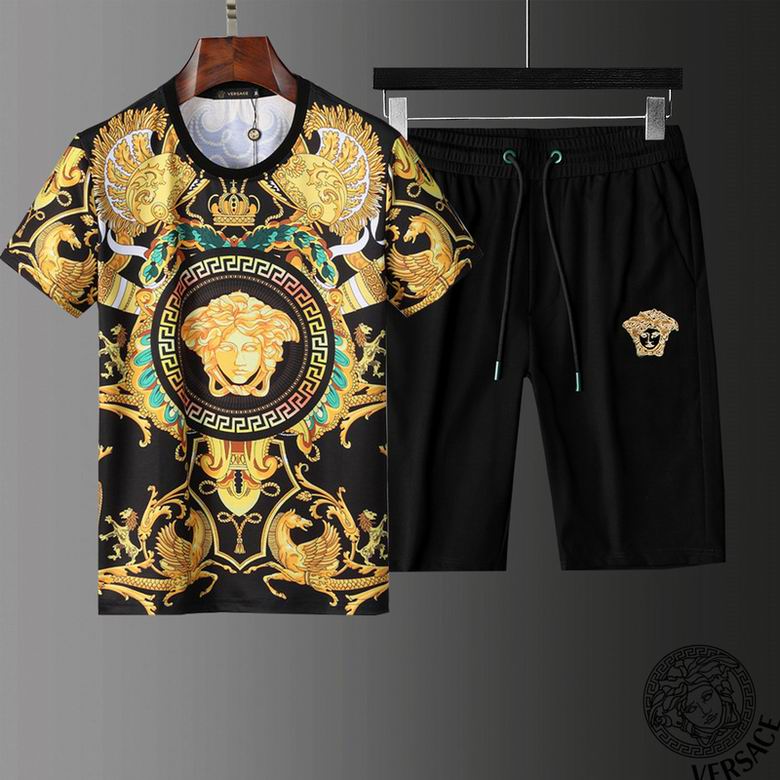 Wholesale Cheap V ersace men Short Sleeve Tracksuits for Sale