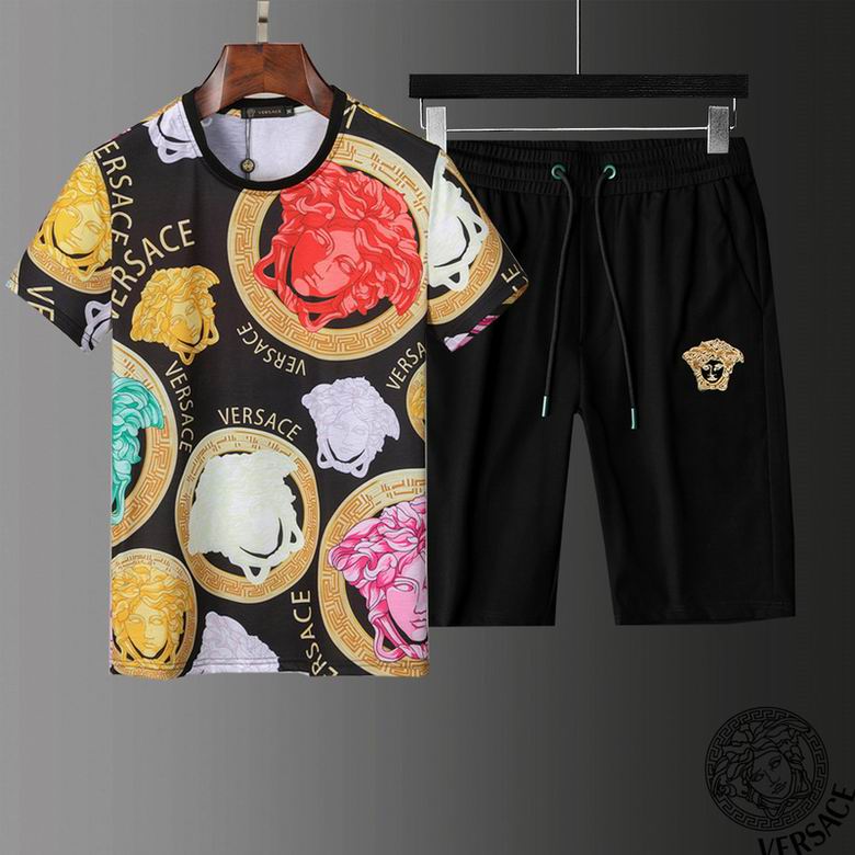 Wholesale Cheap V ersace men Short Sleeve Tracksuits for Sale