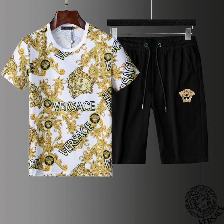 Wholesale Cheap V ersace men Short Sleeve Tracksuits for Sale