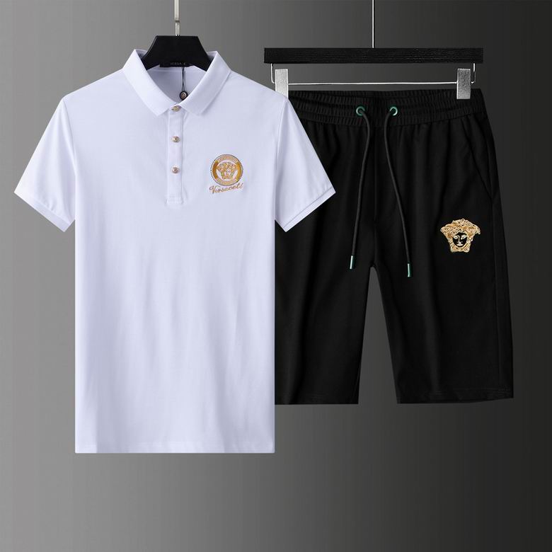 Wholesale Cheap V ersace men Short Sleeve Tracksuits for Sale