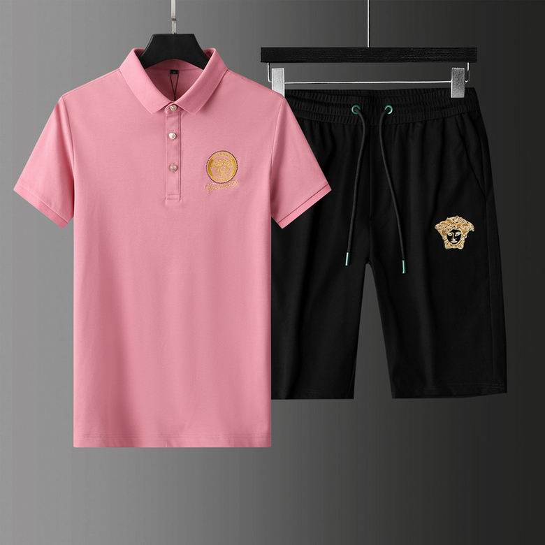 Wholesale Cheap V ersace men Short Sleeve Tracksuits for Sale
