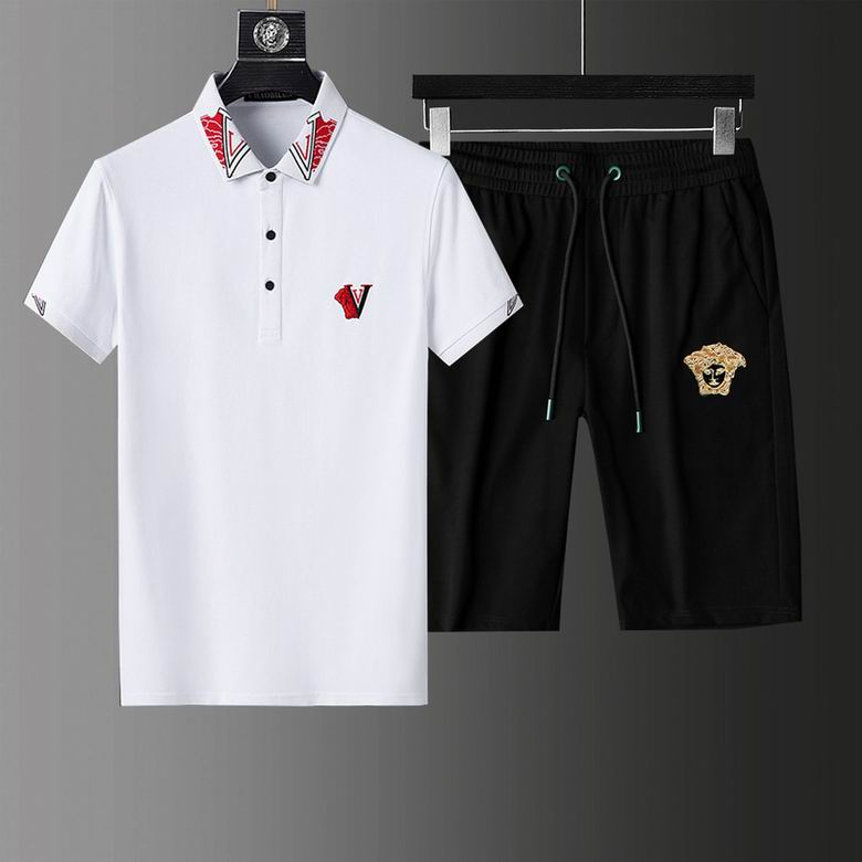 Wholesale Cheap V ersace men Short Sleeve Tracksuits for Sale