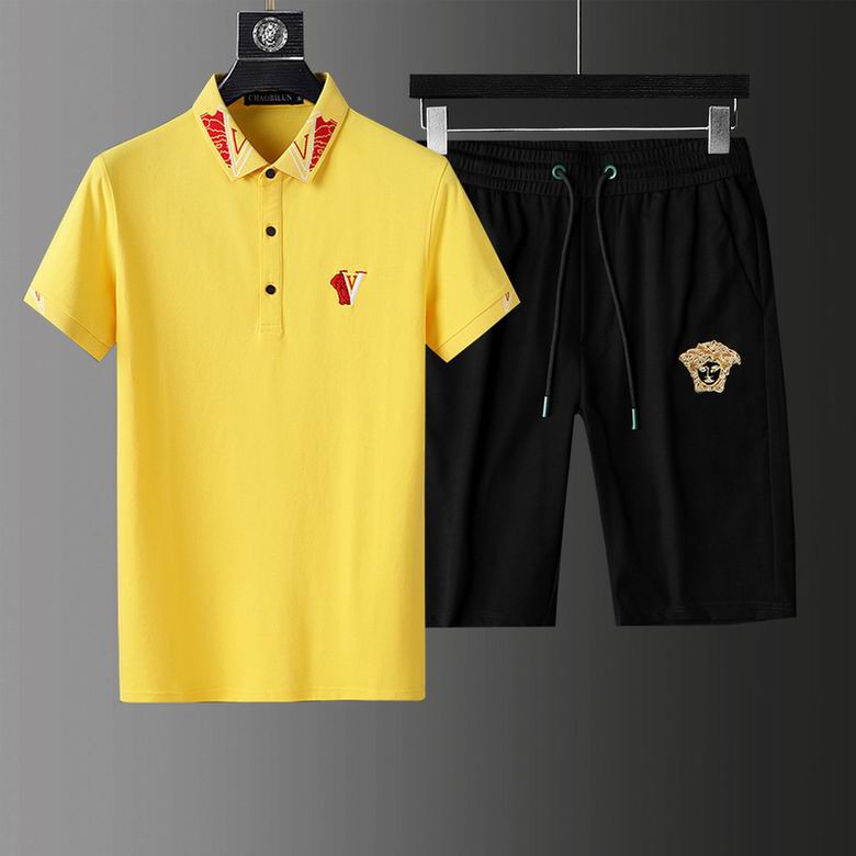 Wholesale Cheap V ersace men Short Sleeve Tracksuits for Sale
