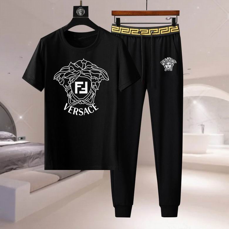 Wholesale Cheap Fashion V ersace men Short Sleeve Tracksuits for Sale