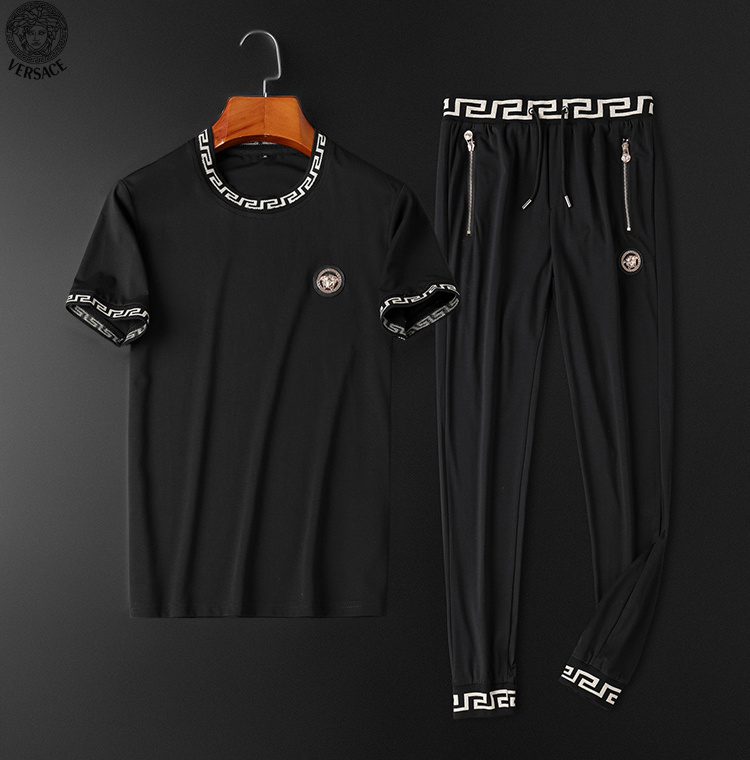 Wholesale Cheap V ersace men Short Sleeve Tracksuits for Sale
