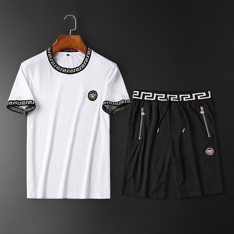 Wholesale Cheap V ersace men Short Sleeve Tracksuits for Sale