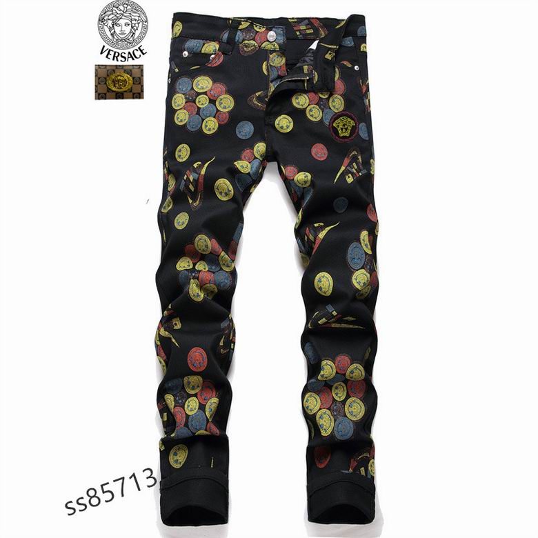Wholesale Cheap V ersace mens Long Jeans for Sale