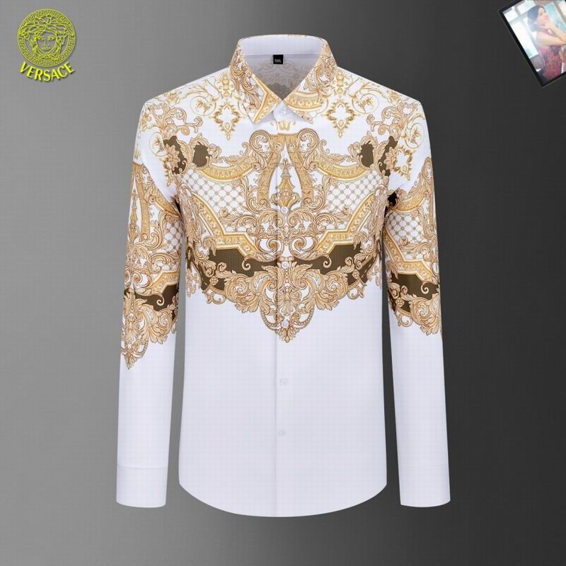 Wholesale High-quality men's Fashion V.ersace Long Sleeve Replica Designer Shirts for sale