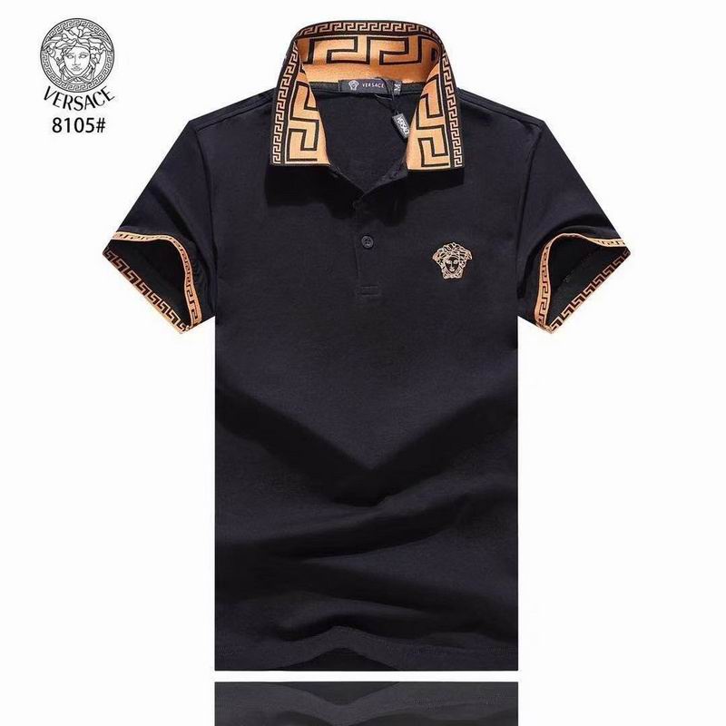 Wholesale Cheap V.ersace Short Sleeve Lapel T shirts for Sale