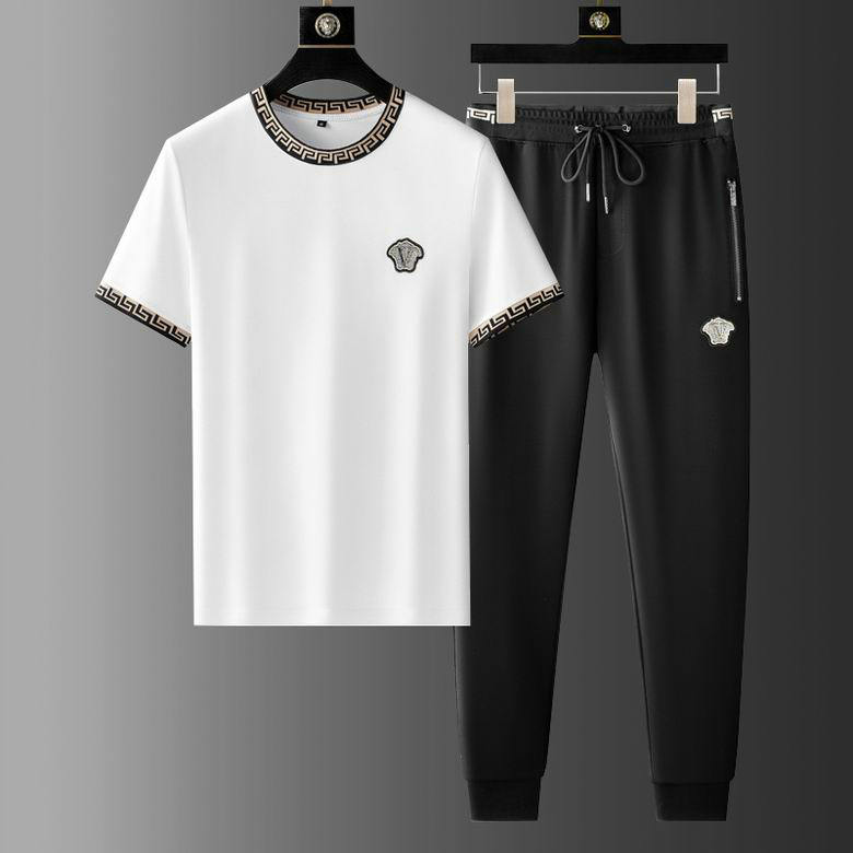 Wholesale Cheap V ersace Short Sleeve men Tracksuits for Sale