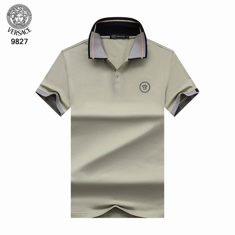 Wholesale Cheap V ersace Polo Short Sleeve Lapel T Shirts for Sale