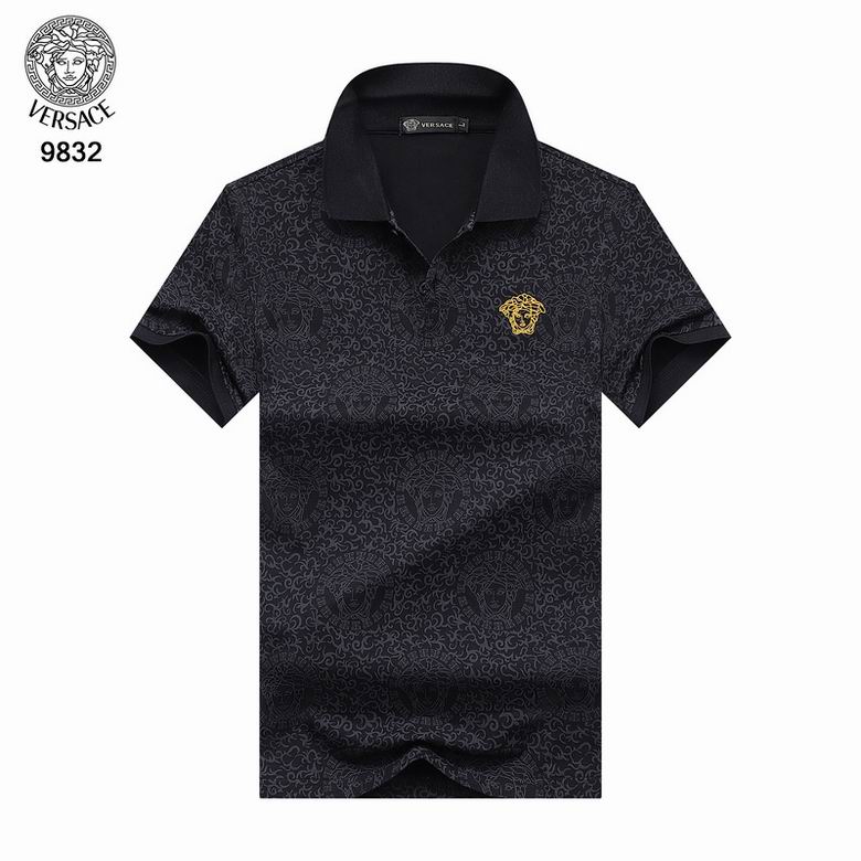 Wholesale Cheap V ersace Polo Short Sleeve Lapel T Shirts for Sale
