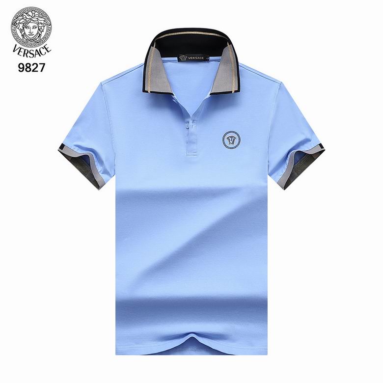 Wholesale Cheap V ersace Polo Short Sleeve Lapel T Shirts for Sale