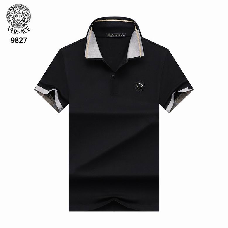 Wholesale Cheap V ersace Polo Short Sleeve Lapel T Shirts for Sale