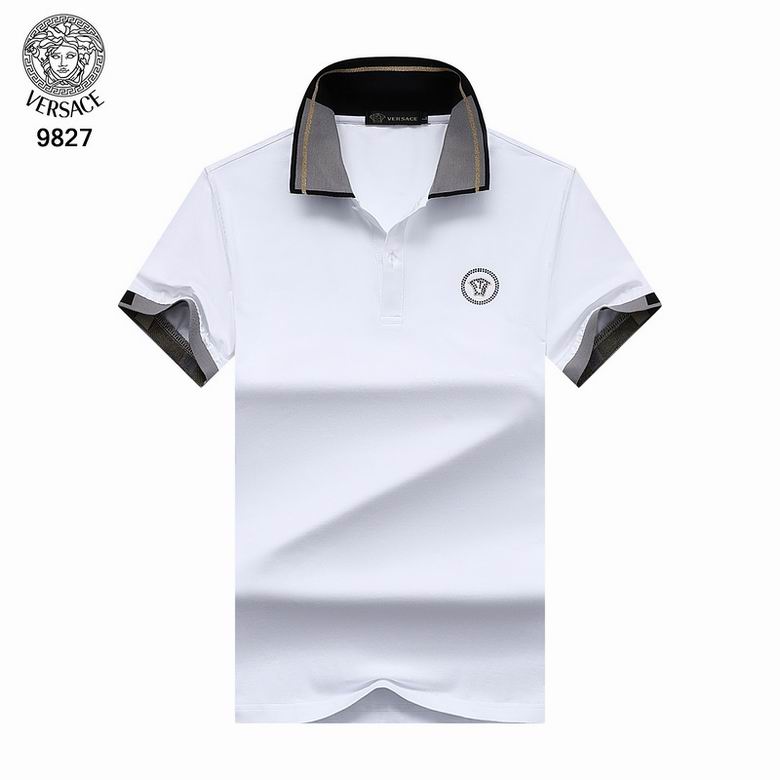 Wholesale Cheap V ersace Polo Short Sleeve Lapel T Shirts for Sale