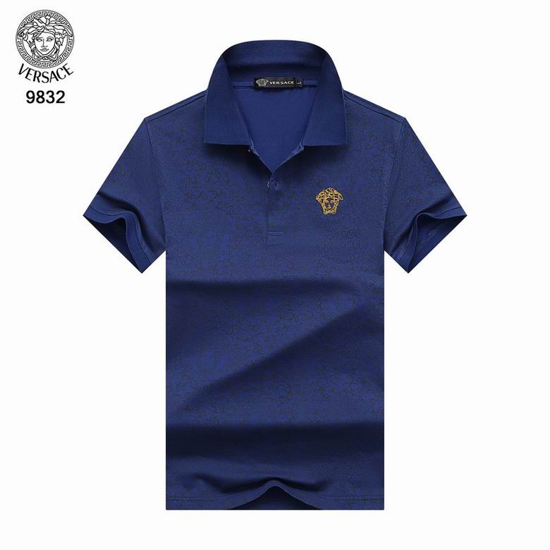 Wholesale Cheap V ersace Polo Short Sleeve Lapel T Shirts for Sale