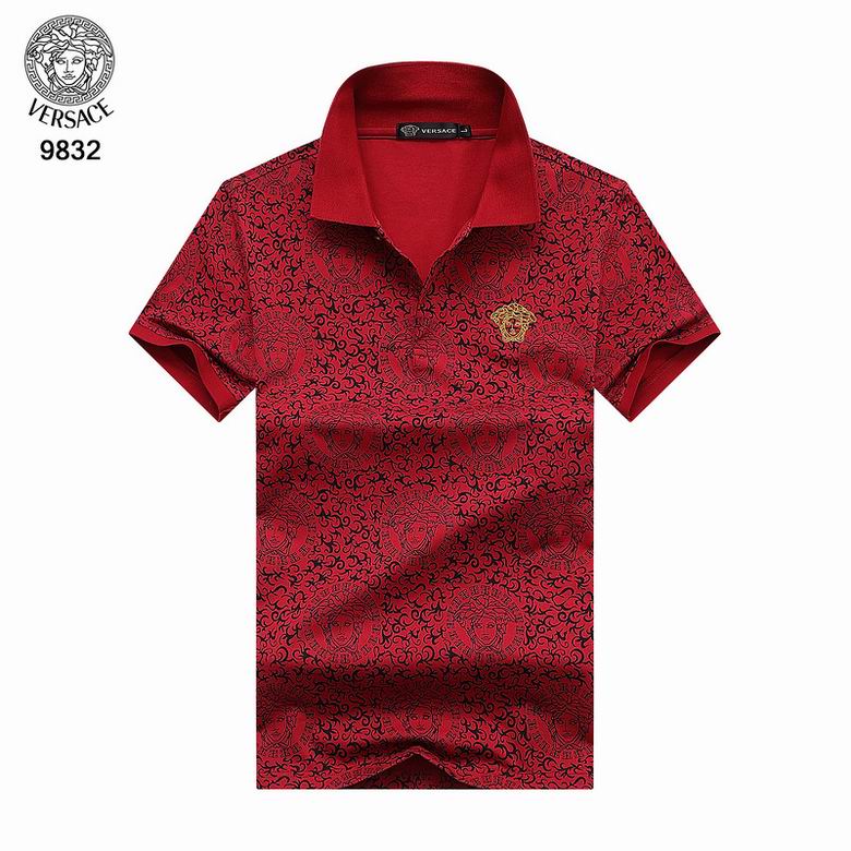 Wholesale Cheap V ersace Polo Short Sleeve Lapel T Shirts for Sale