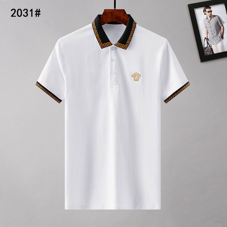 Wholesale Cheap V ersace Polo Short Sleeve Lapel T Shirts for Sale