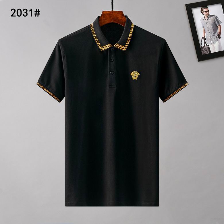 Wholesale Cheap V ersace Polo Short Sleeve Lapel T Shirts for Sale