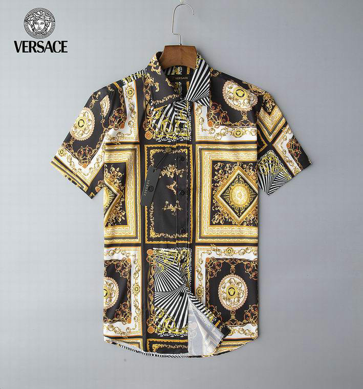 Wholesale Cheap V ersace mens Fashion Short Sleeve Shirts for Sale