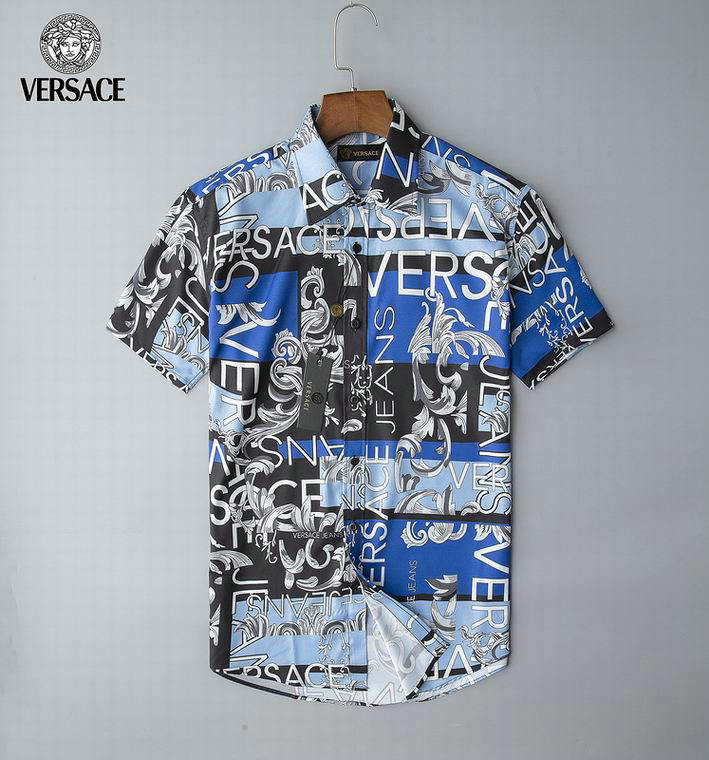 Wholesale Cheap V ersace mens Fashion Short Sleeve Shirts for Sale