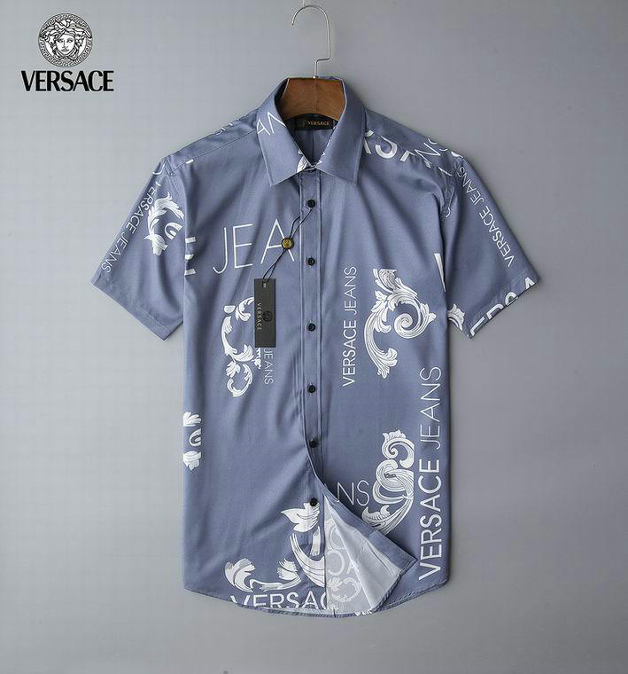 Wholesale Cheap V ersace mens Fashion Short Sleeve Shirts for Sale