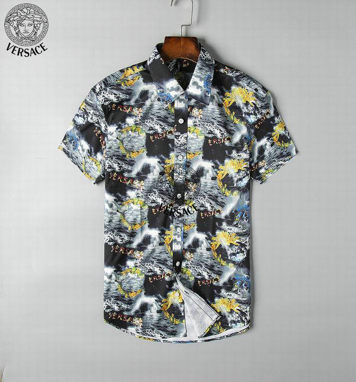 Wholesale Cheap V ersace mens Fashion Short Sleeve Shirts for Sale