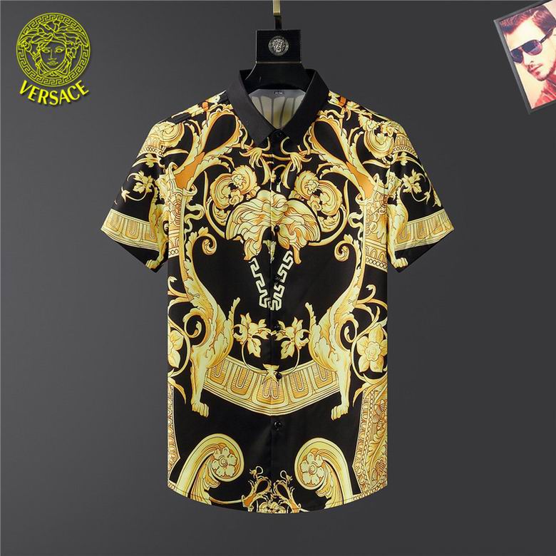 Wholesale Cheap V ersace Short Sleeve men Shirts for Sale