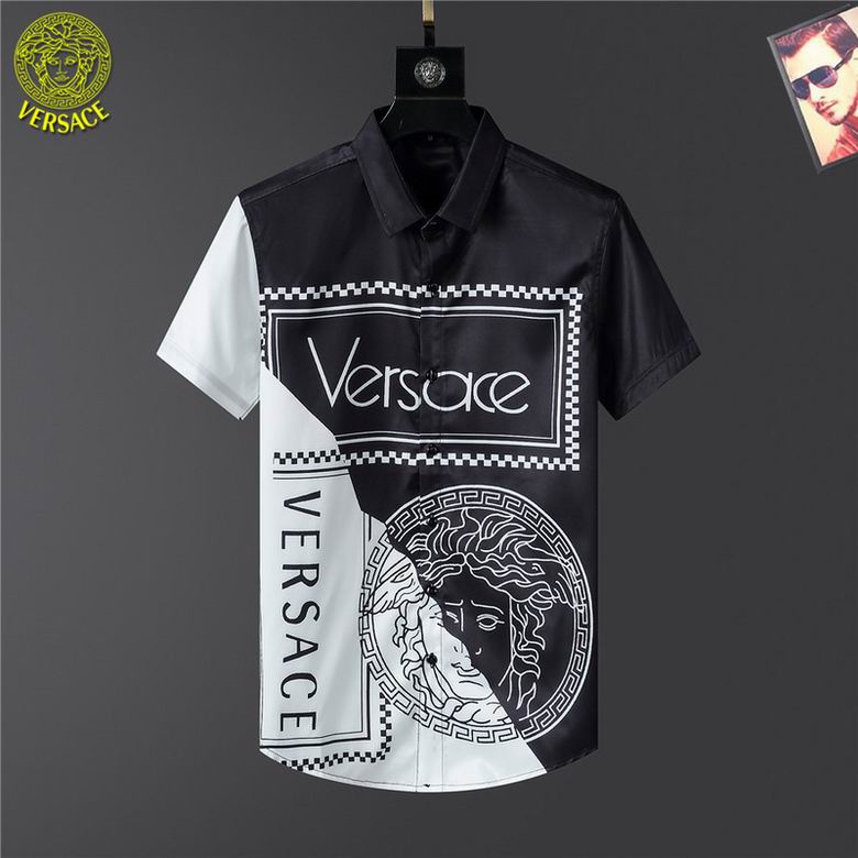 Wholesale Cheap V ersace Short Sleeve men Shirts for Sale