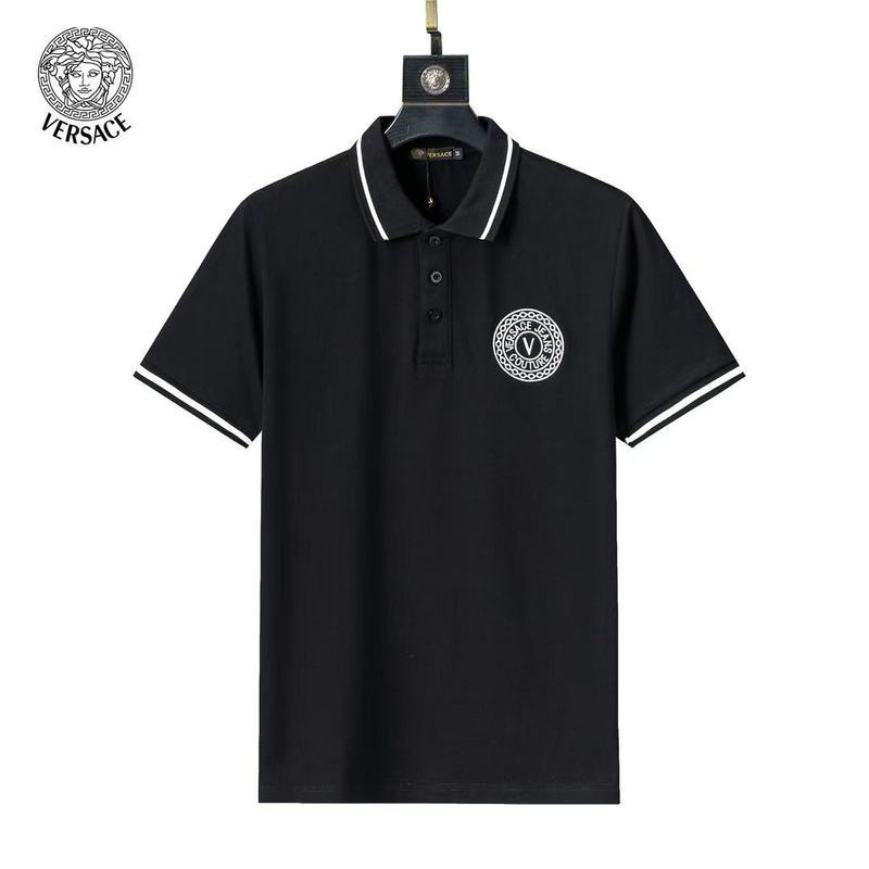 Wholesale Cheap High quality Versace Short Sleeve Lapel Mens T Shirts for Sale