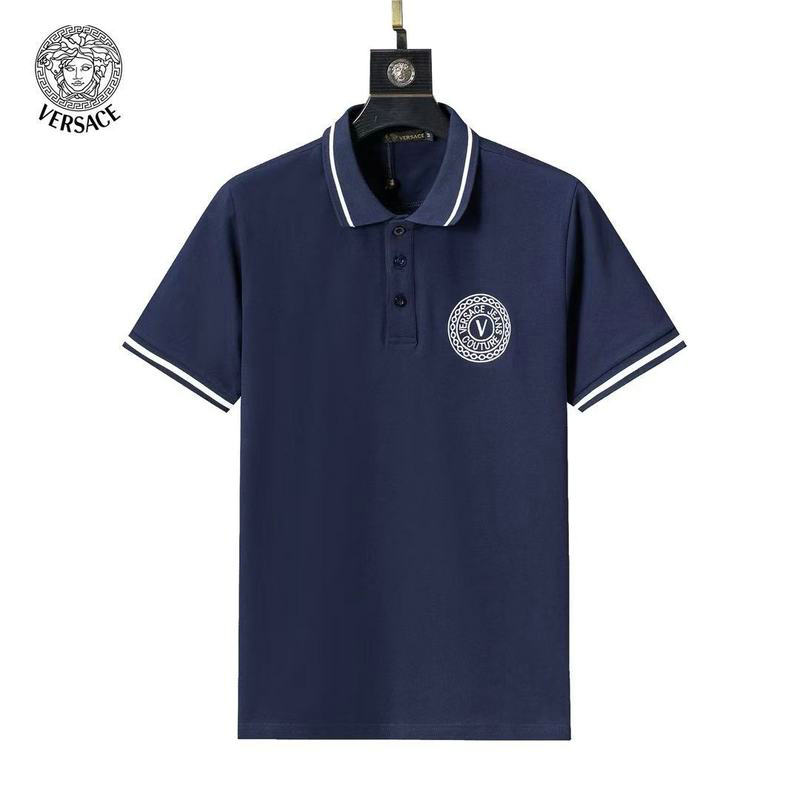 Wholesale Cheap High quality Versace Short Sleeve Lapel Mens T Shirts for Sale