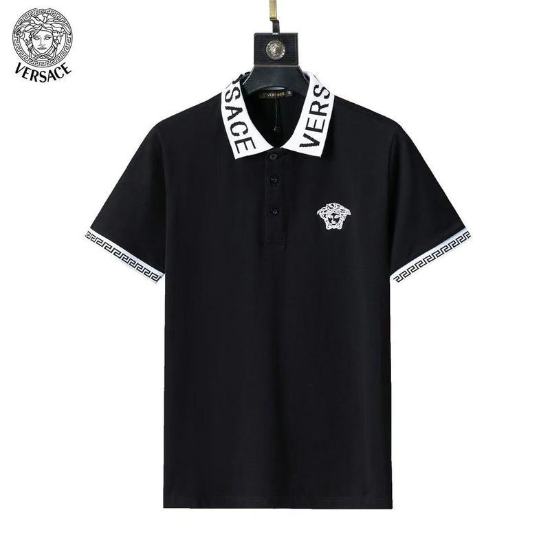 Wholesale Cheap High quality Versace Short Sleeve Lapel Mens T Shirts for Sale