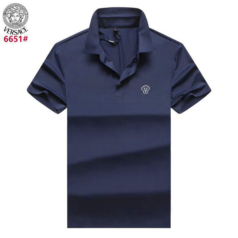 Wholesale Cheap V ersace mens Short Sleeve Lapel T Shirts for Sale