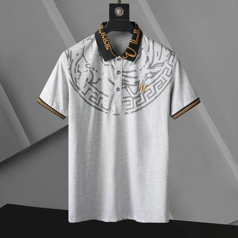 Wholesale Cheap V ersace mens Short Sleeve Lapel T Shirts for Sale