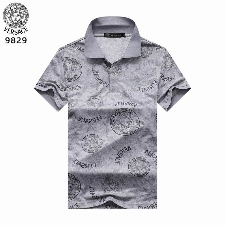Wholesale Cheap Versace Short Sleeve Polo Lapel T Shirts for Sale