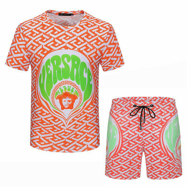 Wholesale Cheap V ersace mens Fashion Short Sleeve Tracksuits for Sale