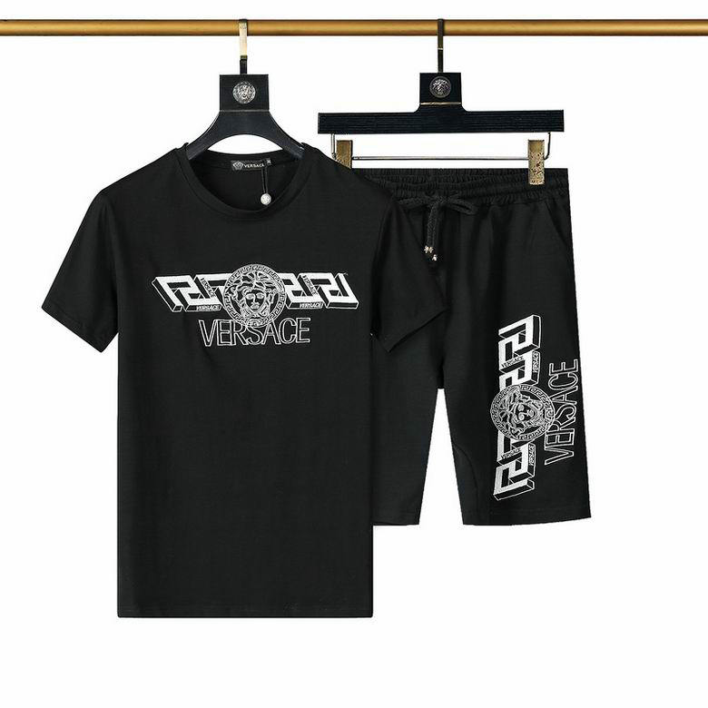 Wholesale Cheap V ersace mens Fashion Short Sleeve Tracksuits for Sale