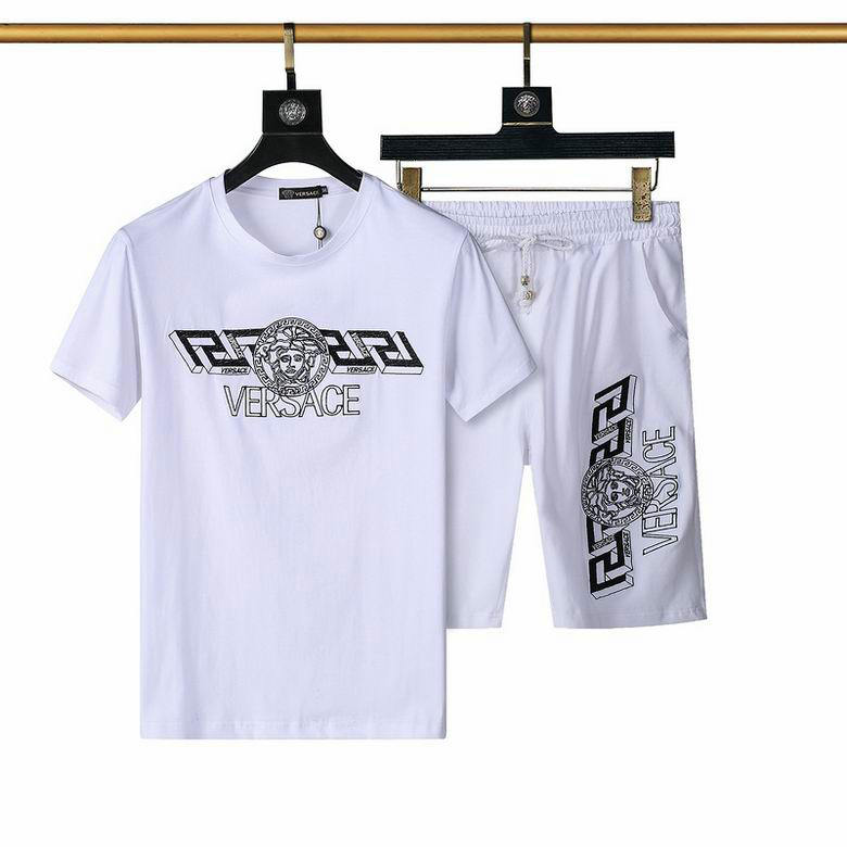 Wholesale Cheap V ersace mens Fashion Short Sleeve Tracksuits for Sale