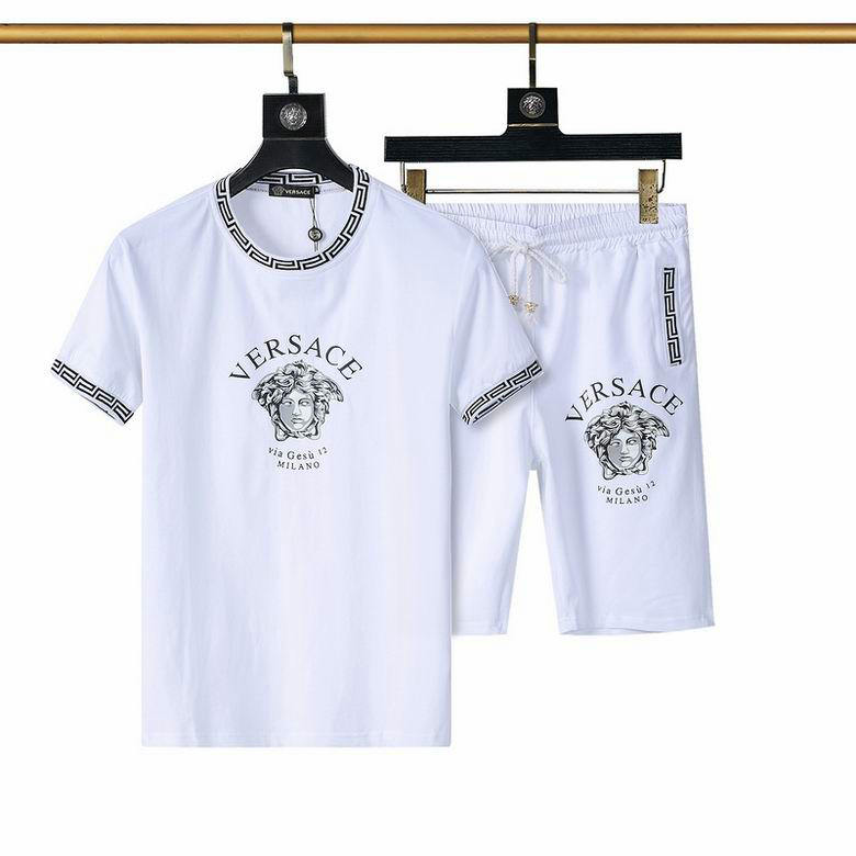 Wholesale Cheap V ersace mens Fashion Short Sleeve Tracksuits for Sale