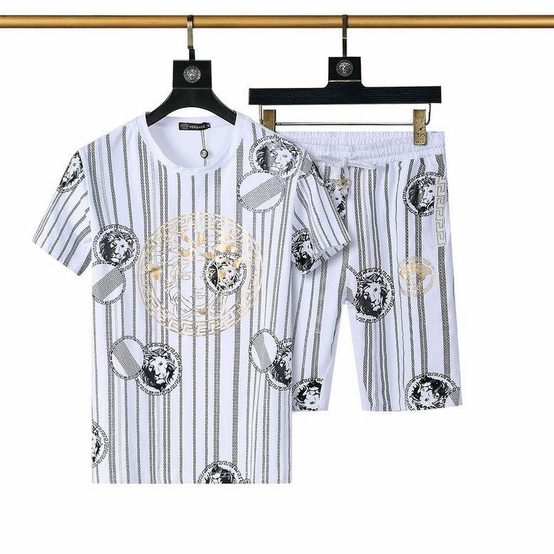 Wholesale Cheap V ersace mens Fashion Short Sleeve Tracksuits for Sale