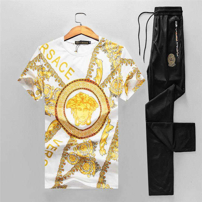 Wholesale Cheap V ersace mens Fashion Short Sleeve Tracksuits for Sale