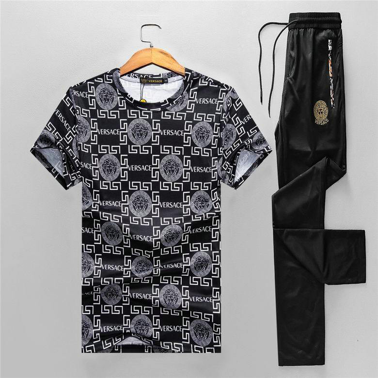 Wholesale Cheap V ersace mens Fashion Short Sleeve Tracksuits for Sale