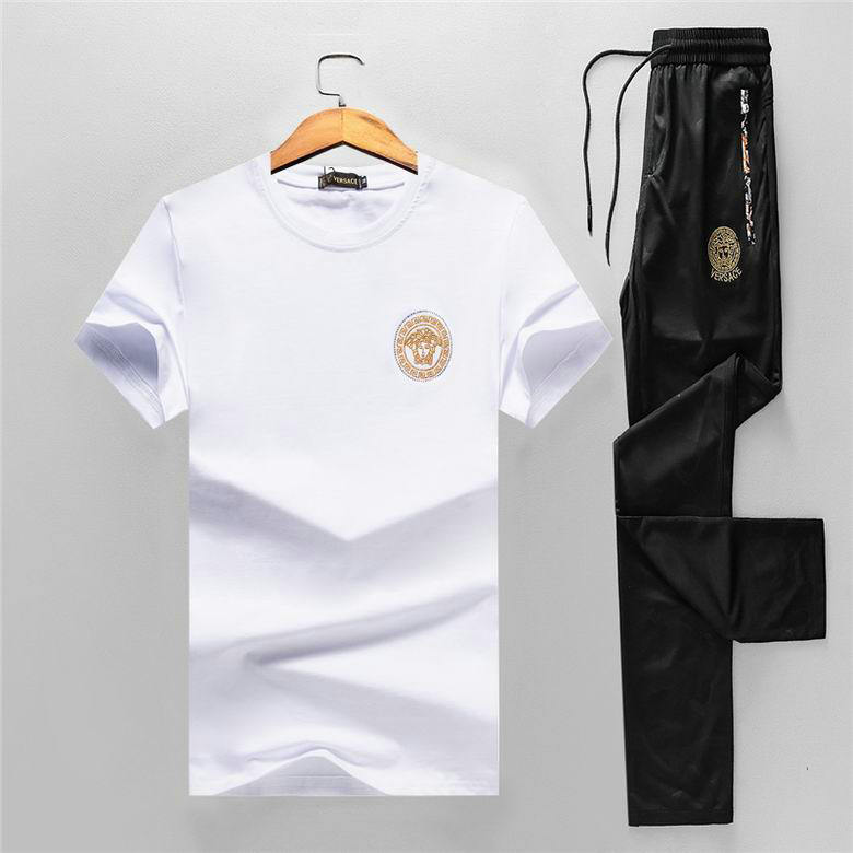 Wholesale Cheap V ersace mens Fashion Short Sleeve Tracksuits for Sale