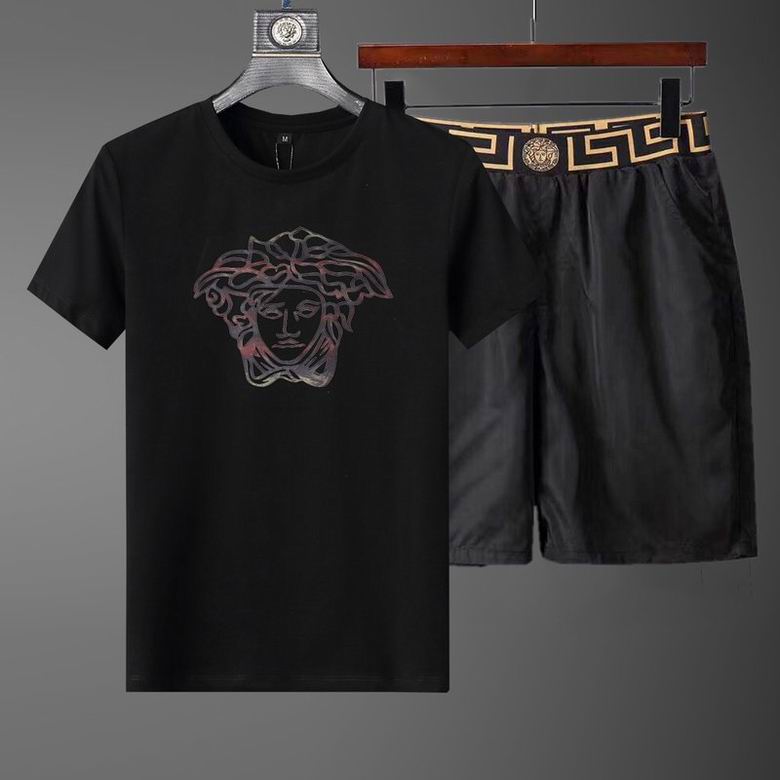 Wholesale Cheap Versace Short Sleeve Replica Tracksuits Sets for Sale