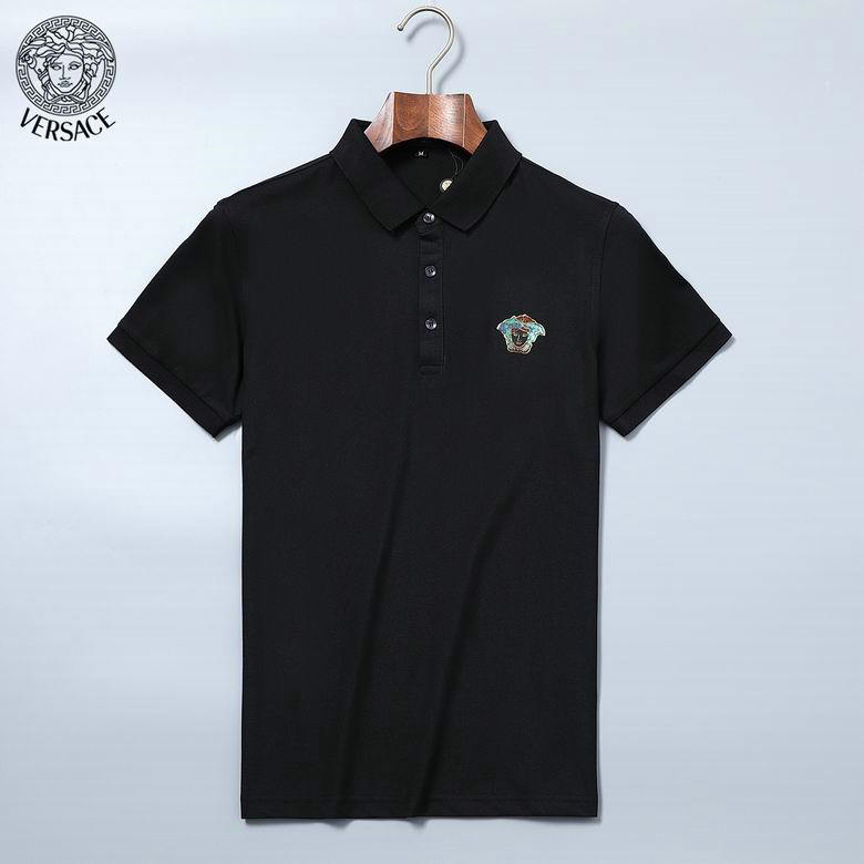 Wholesale Cheap V ersace Shorts Sleeve Lapel T Shirts for Sale